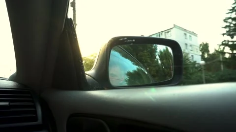In the car cabin, driving on the road Stock-Footage 301985120