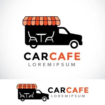 Car cafe logo design template Stock Illustration