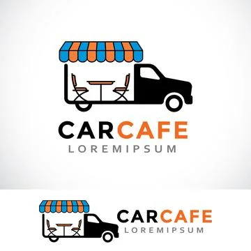 Car cafe logo design template Stock Illustration
