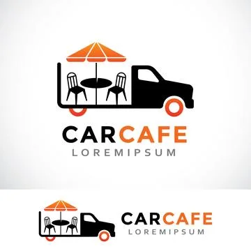 Car cafe logo design template Stock Illustration