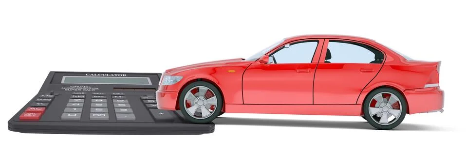 Car with calculator Stock Illustration