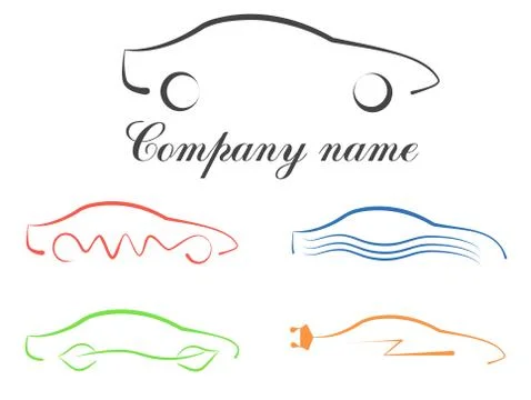 Car calligraphic logo set Stock Illustration