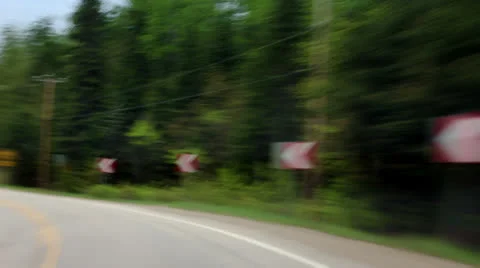 Car Camera Time Lapse on a Dangerous Highway - Daylight Stock Footage 24159834