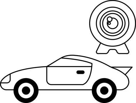 A car with a camera on top of it Stock Illustration