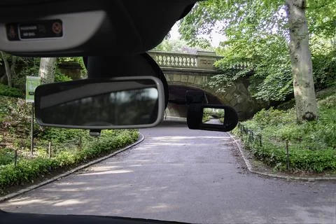 Car camera view of Central Park, Manhattan, New York, USA Stock Photos