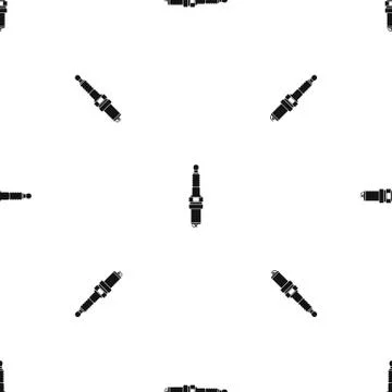 Car candle pattern seamless black Illustrazione stock