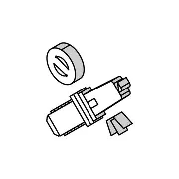 Car candle replacement isometric icon vector illustration Stock Illustration