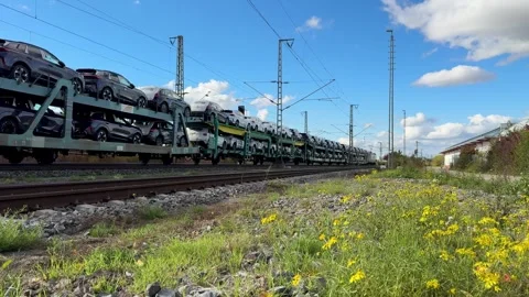 Car Carrier Freight Train Video stock 320831019