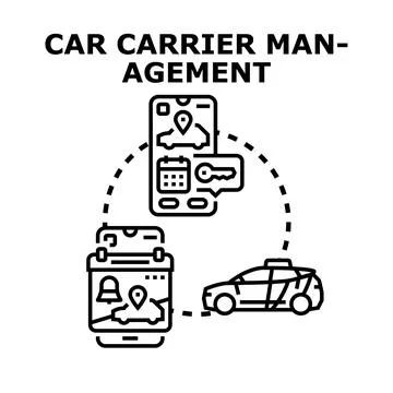 Car carrier management application with digital booking service Stock Illustration