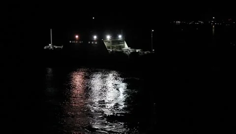 Car carrier at night1 Видео 2658211
