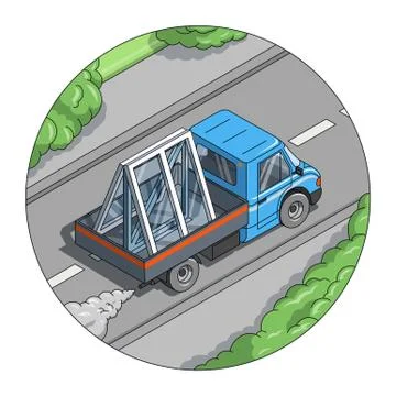 Car carry window Stock Illustration