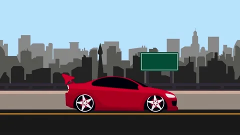 Car cartoon animated Stock Footage 232616884