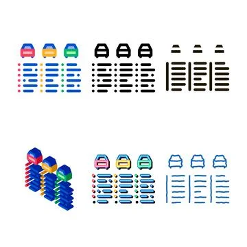 Car catalog styles icon vector outline Stock Illustration