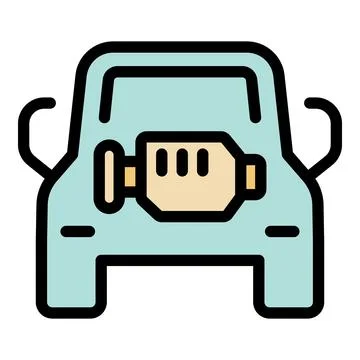 Car with catalytic converter installed, reducing harmful emissions イラスト素材