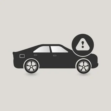 Car Caution icon Stock Illustration