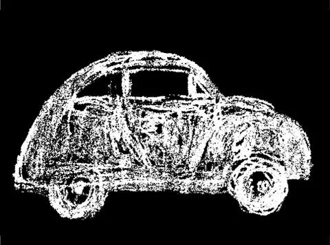 Car Chalk Drawing On Blackboard 库存插图