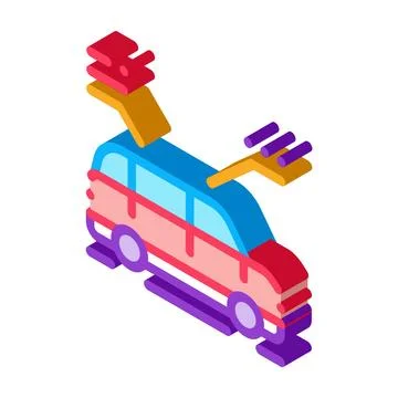 Car characteristics isometric icon vector illustration color Illustrazione stock