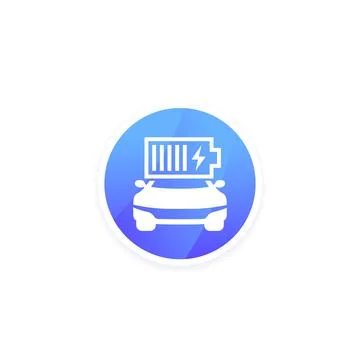 Car charging a battery icon, vector design Illustrazione stock