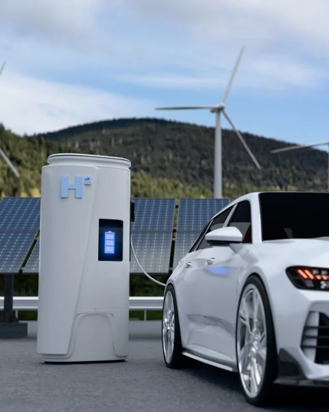 Car is charging H2 Stock Footage 303099818