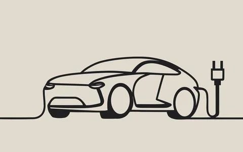 A car is charging its battery Stock Illustration