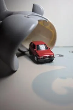 Car chase with a whale Stock Photos