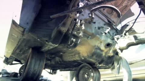 Car chassi junk Stock Footage 12097670