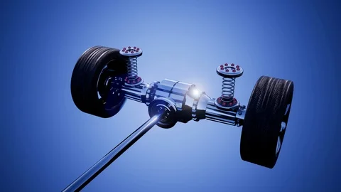 Car chassis with engine and wheels Видео 93871836