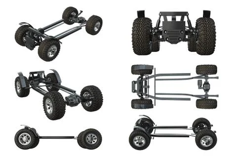 Car chassis frame set Illustrazione stock