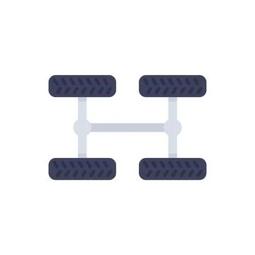 Car chassis icon flat isolated vector Stock Illustration