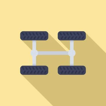 Car chassis icon, flat style Stock Illustration