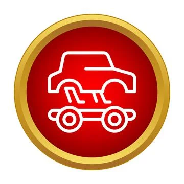 Car chassis production line assembling vehicle icon Stock Illustration
