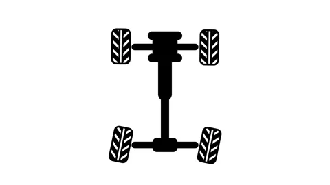 Car Chassis Top View Diagram Axle Wheel Frame Structure Stock Footage 336838180