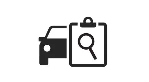 Car Check Icon. Stock Illustration