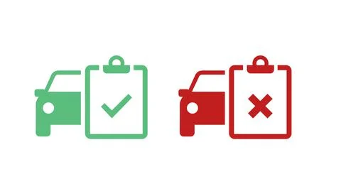 Car Check Icon Set Stock Illustration