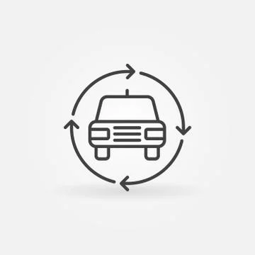 Car in circular arrows icon Stock Illustration