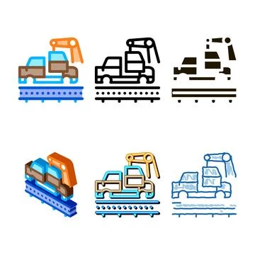 Car clean manufacturing icon vector outline Stock Illustration