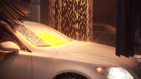 Car Cleaned Wax Drops Brushed Clean Car Stock Footage 87896049