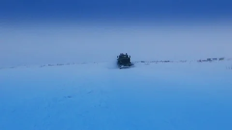 The car cleans the road from snow Video stock 108368942