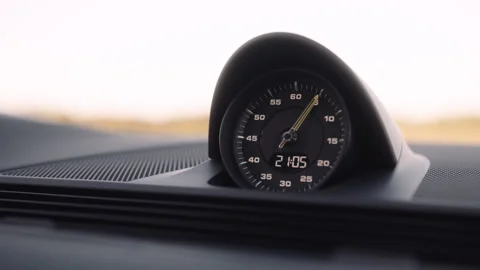 In-Car Clock in Motion, Shaky Handheld Sports Car Footage Stock Footage 281051921
