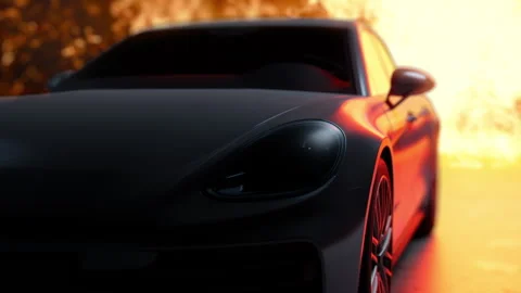 Car close-up on the background of fire Video stock 282851309