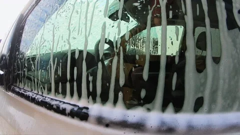 Car close up in soap self service washing Video stock 139285592