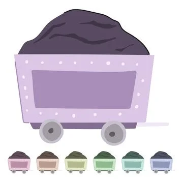 Car coal wagon vector cartoon graphic Stock Illustration