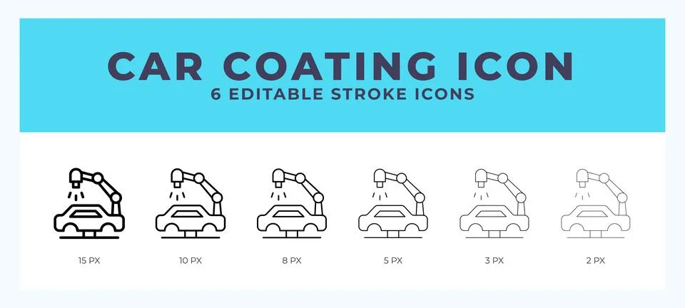 Car coating icon with editable stroke. Outline icon vector illustration. Stock Illustration
