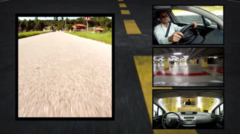 By car, collage 스톡 동영상 32510141