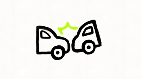 Car Collision Accident Animation | Road Crash Illustration Stock Footage 336724286