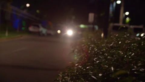 A car coming through with head lights on Vídeo Stock 80443010