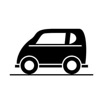 Car compact mini model transport vehicle silhouette style icon design Illustrazione stock