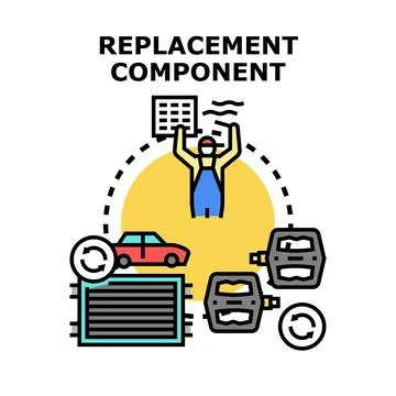Car component replacement and auto repair service Stock Illustration