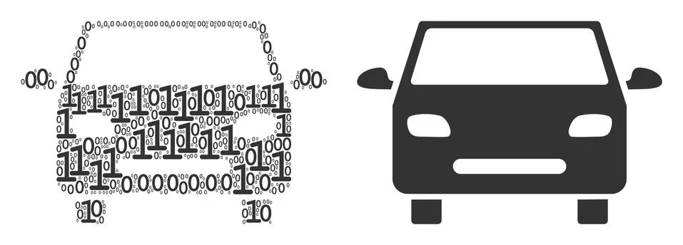 Car Composition of Binary Digits Stockillustratie