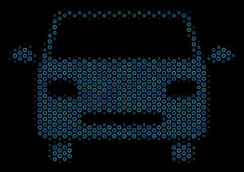 Car Composition Icon of Halftone Bubbles Illustrazione stock